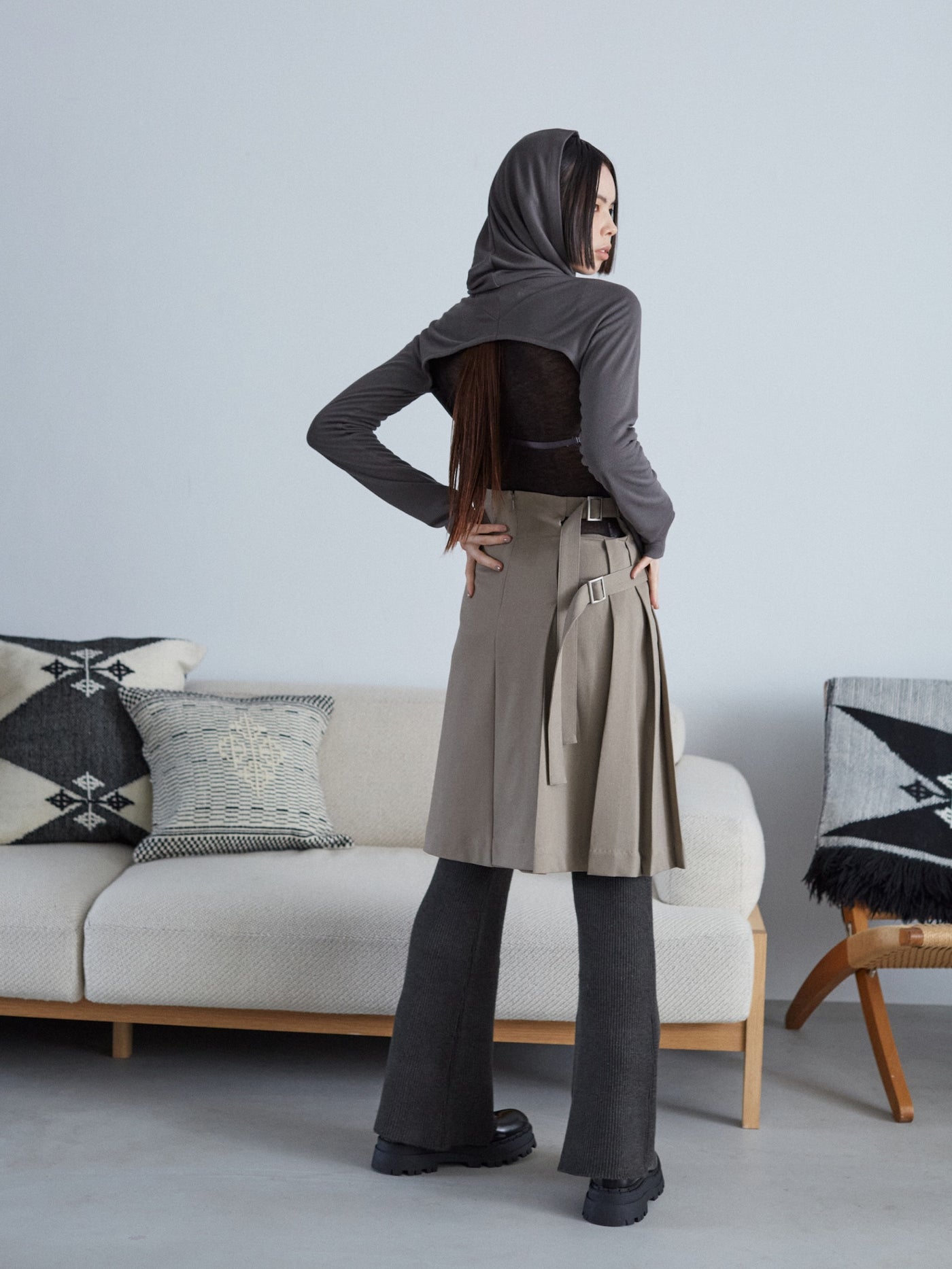 TĔLOPLAN（テーロプラン）Obrecht Skirt プリーツラップスカート