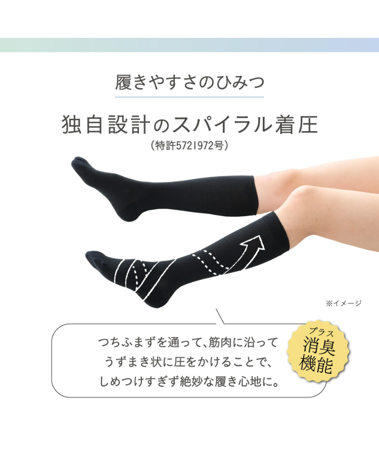 靴下サプリ レディース デオドラント うずまいて血行を促すソックス