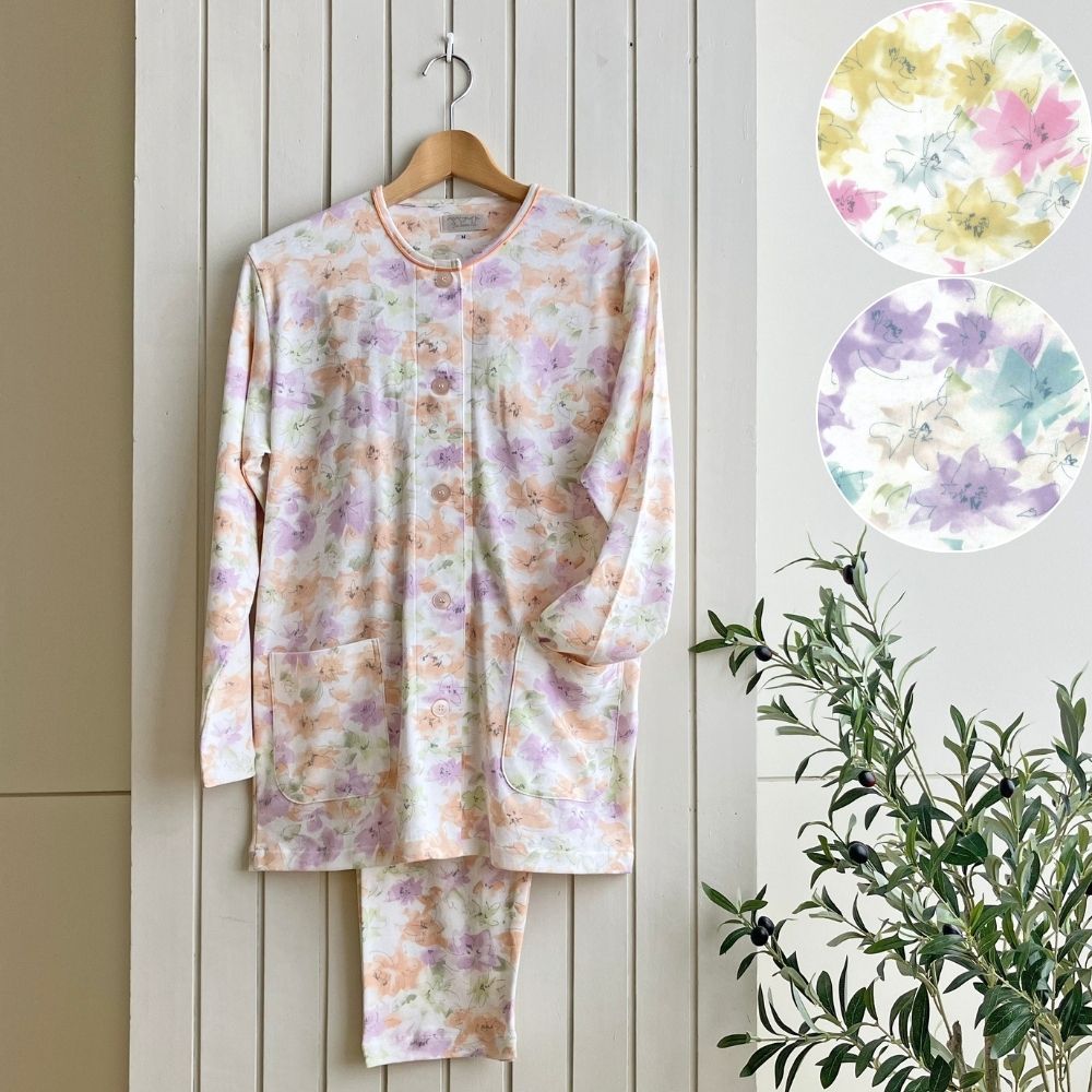 寝心地にこだわった】レディースパジャマ 日本製 綿100% スムース