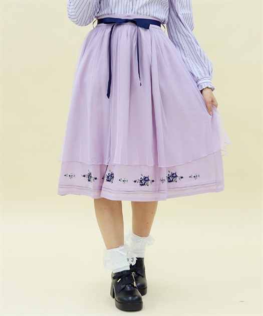 ブーケ刺繍フレアスカート | 大人衣料 | axes femme online shop