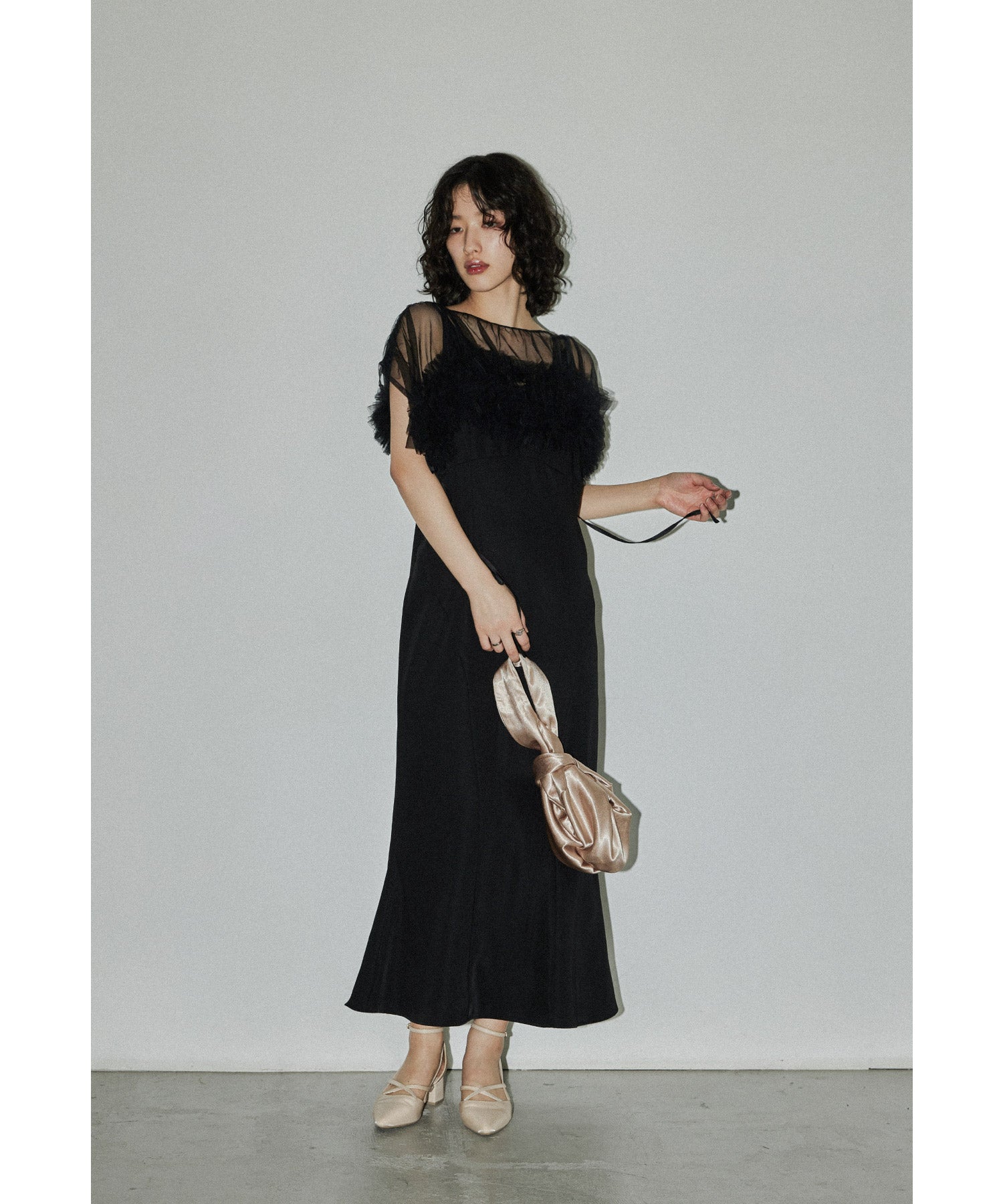 ボリュームソフトチュールドレス 結婚式 パーティードレス