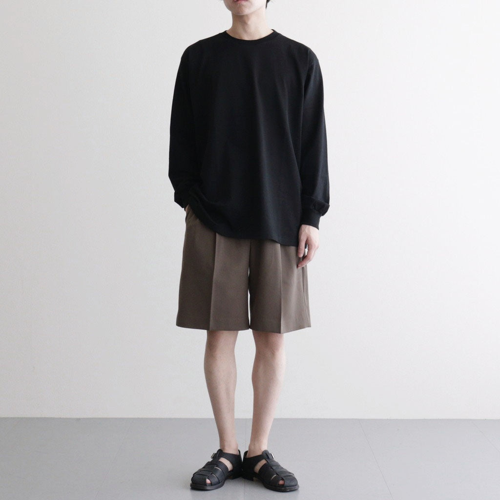 LIGHT WOOL MAX GABARDINE SHORTS #DARK OLIVE BROWN [A26SP05MG