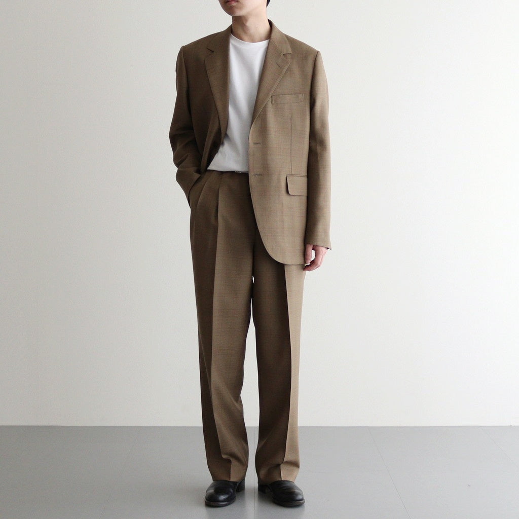 BLUEFACED WOOL TWO-TUCK SLACKS #BROWN CHECK [A25SP02BA] – ciacura