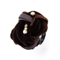 リバーシブルベルベット フレキシフィットヘアバンド(ブラウン