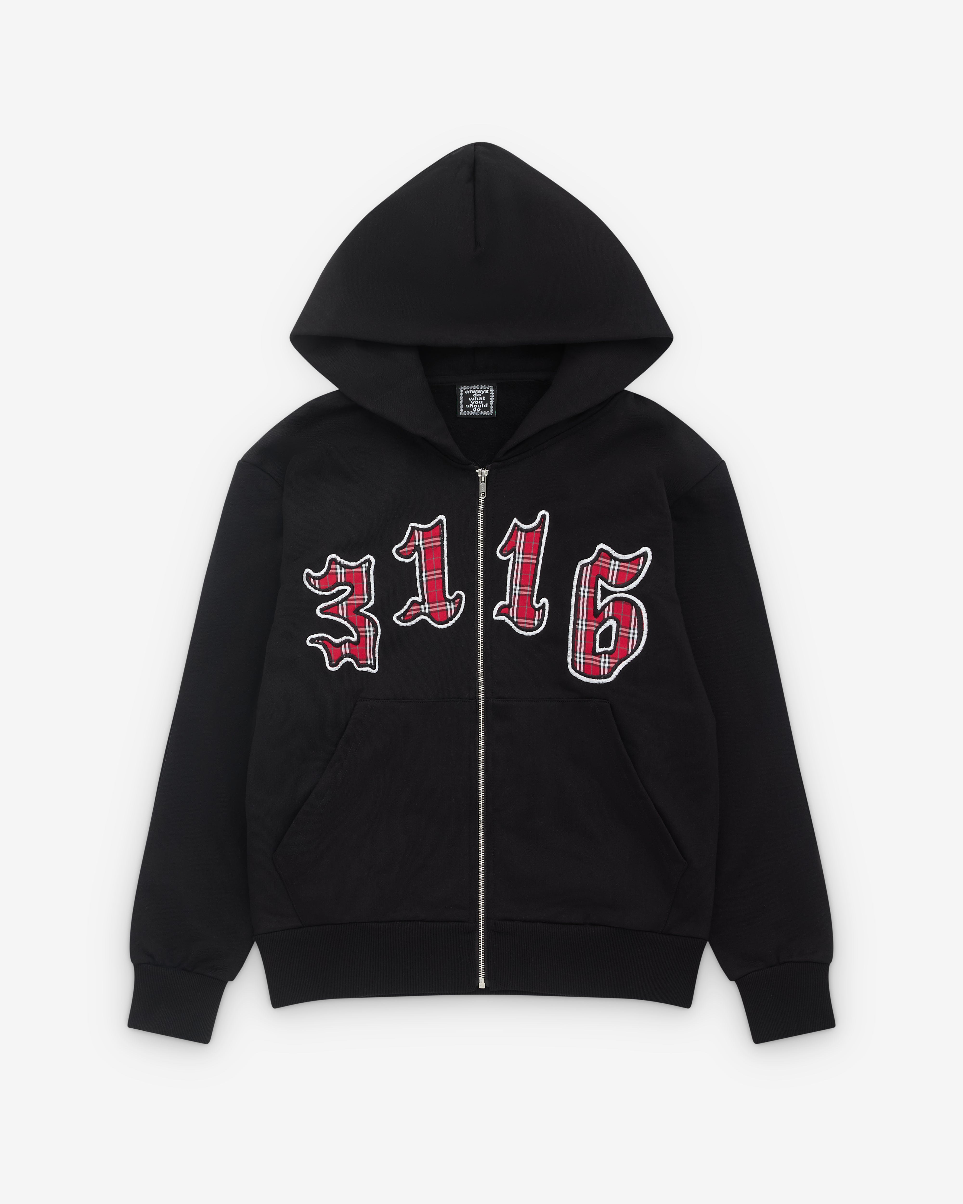 Always Do What You Should Do: 3116 Premium Zip Up Hoodie (Black