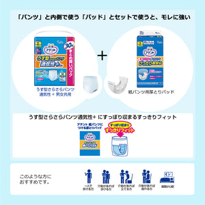 アテント うす型さらさらパンツ通気性プラス Mサイズ大容量30枚 男女