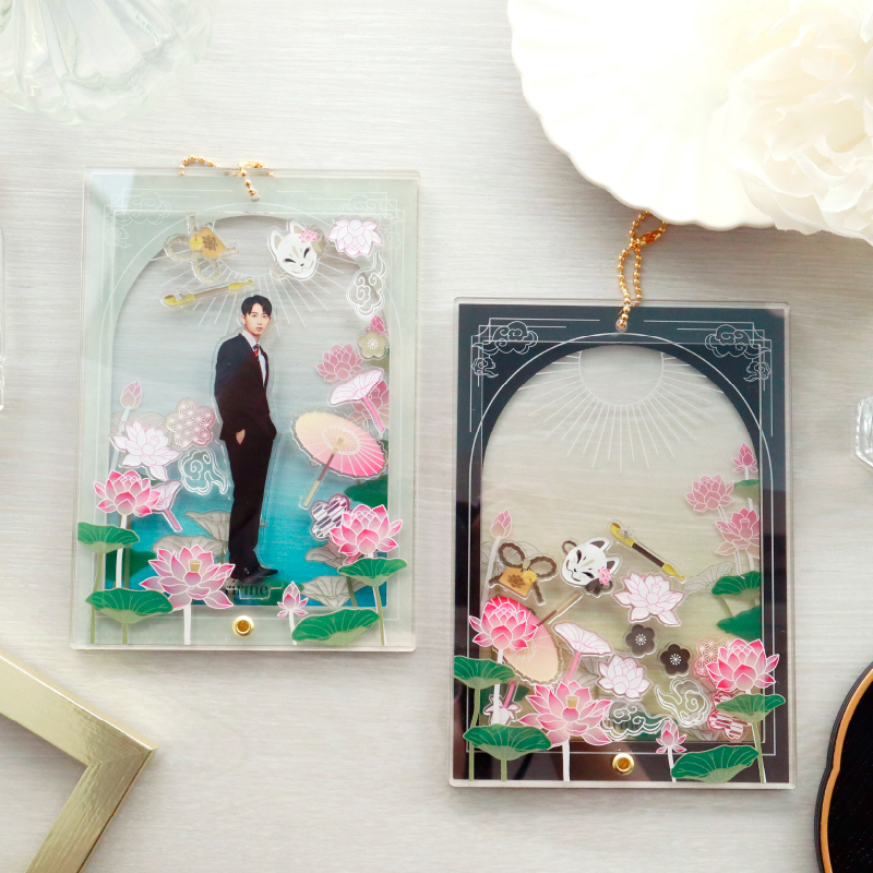 蓮アクリルフレーム 大 白蓮に青| FUKUYA ONLINE フクヤオンライン