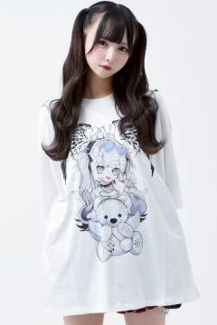 TRAVAS TOKYO ライン入りVネッククマニット Purple / ロック