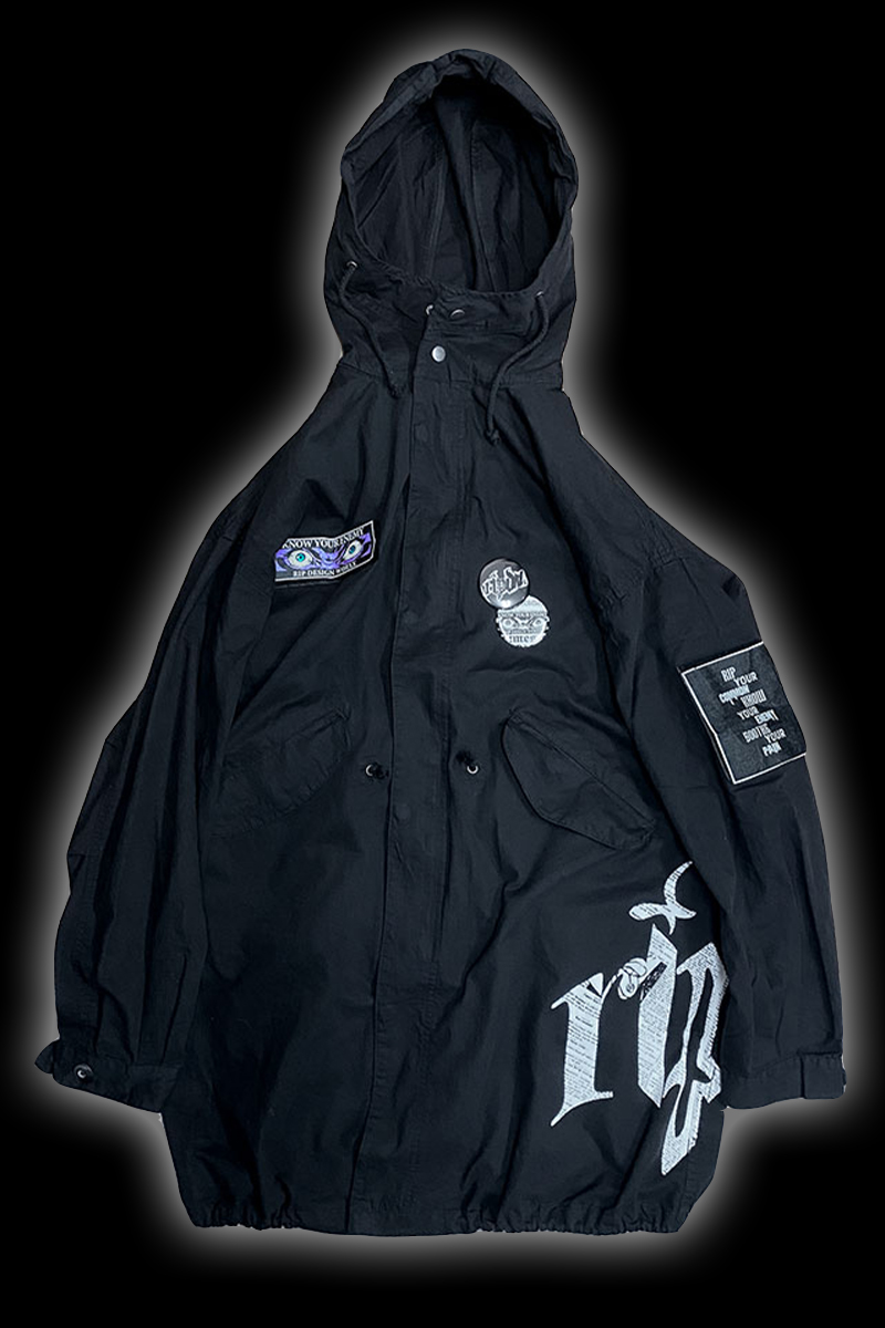 RIP DESIGN WORXX Rest in Punk モッズコート BLACK / ロック