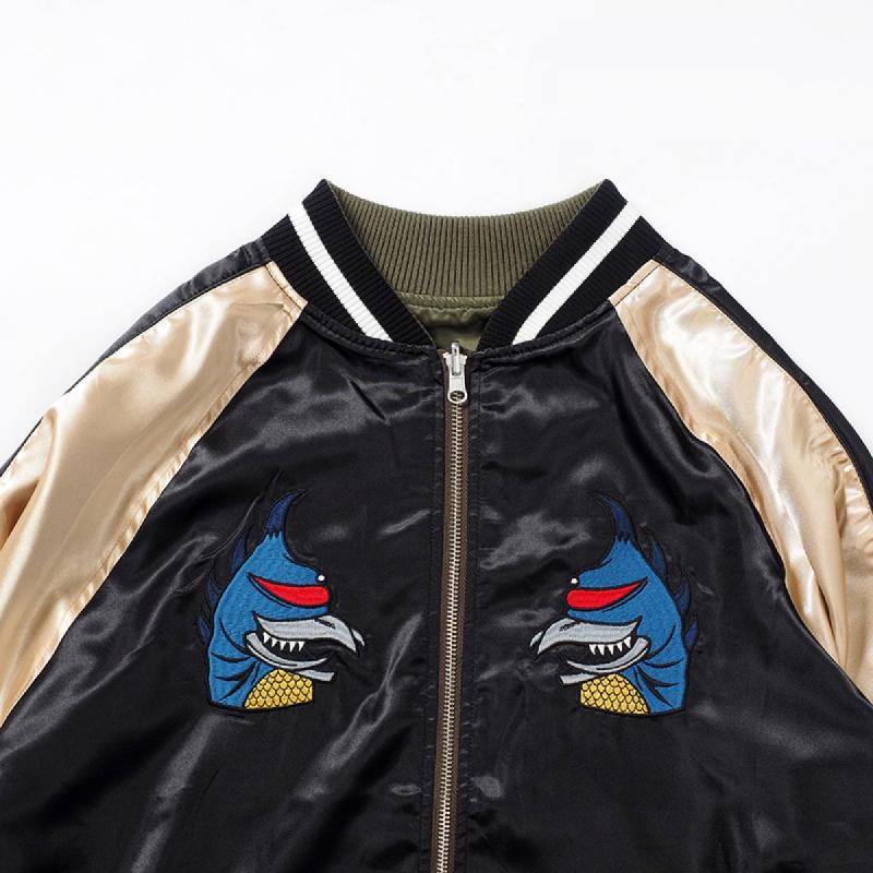 PUNK DRUNKERS [PDSxGODZILLA]ガイガン&ヘドラリバスカジャン / KHAKI