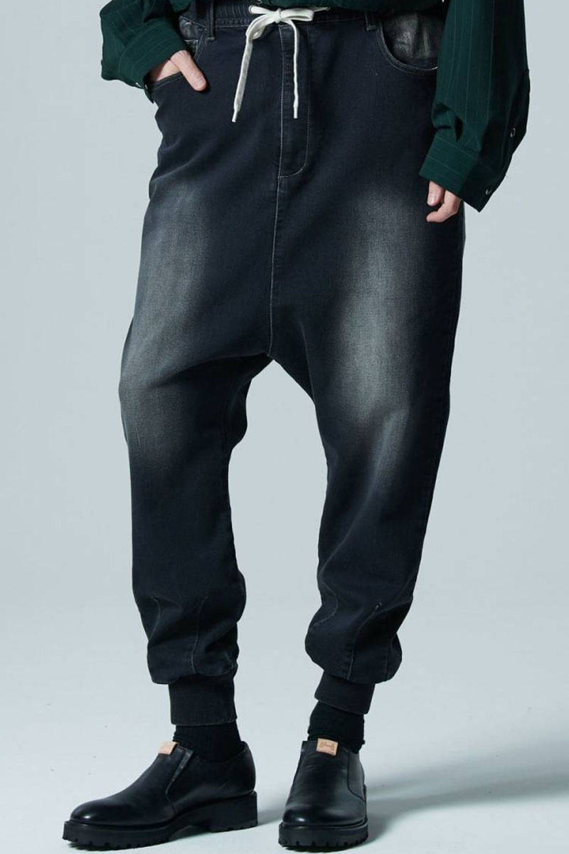 glamb(グラム) GB0424/P11 : Knit Sarrouel Denim / ニットサルエル