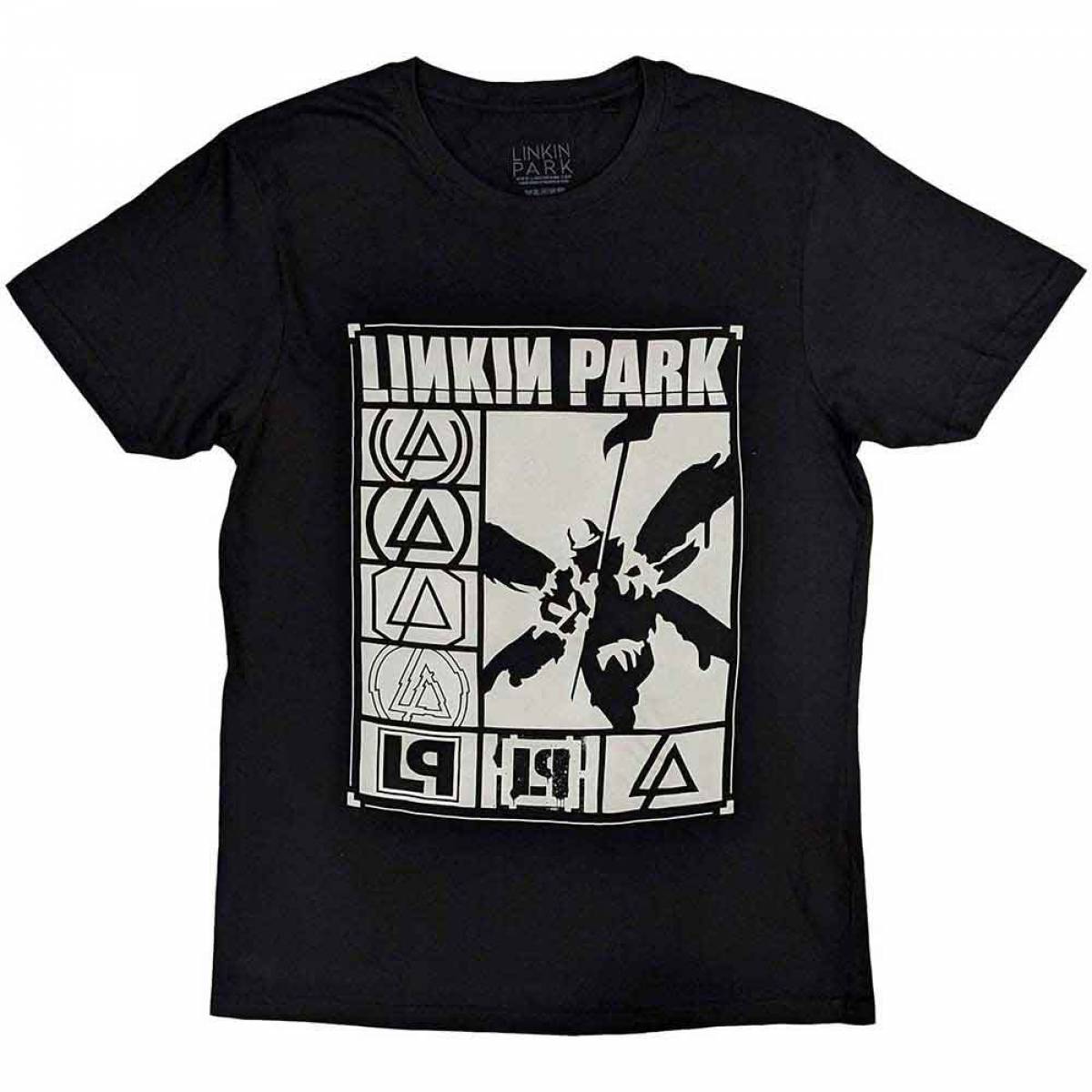 LINKIN PARK バンドTシャツ ユニセックス: Logos Rectangle - BLACK