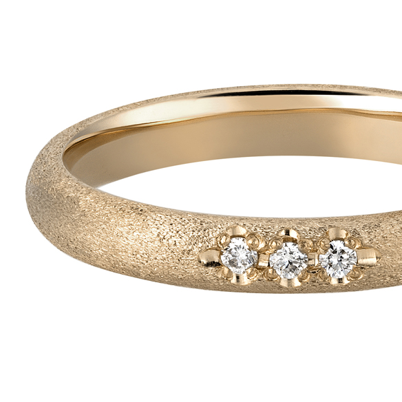 K18 カラーゴールドリング〕K18 リング シャンパンゴールド (幅約2.8mm