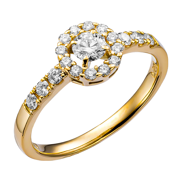 K18イエローゴールド ダイヤモンド リング 0.2カラット | 高品質 金