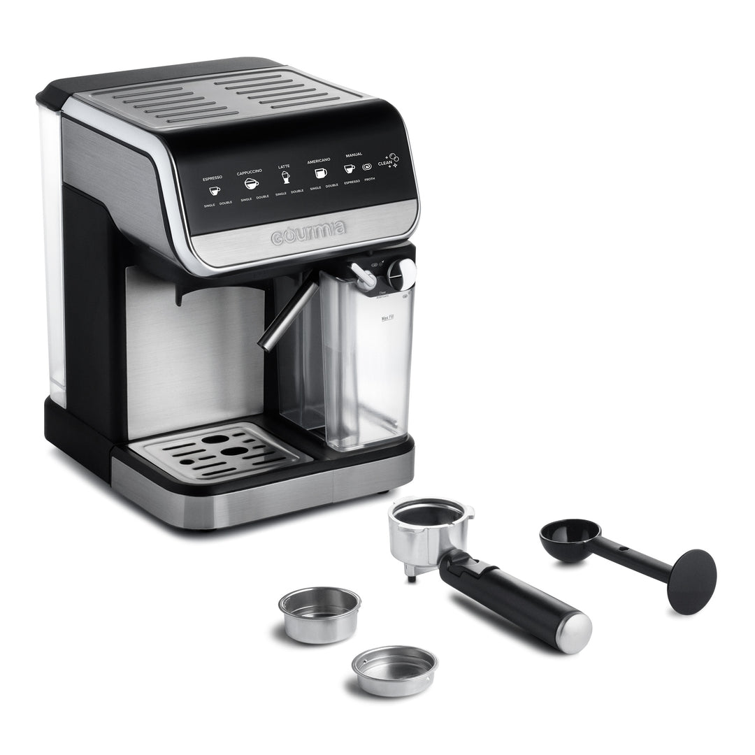 Gourmia 8-in-1 One-Touch Espresso, Cappuccino, Latte & Americano