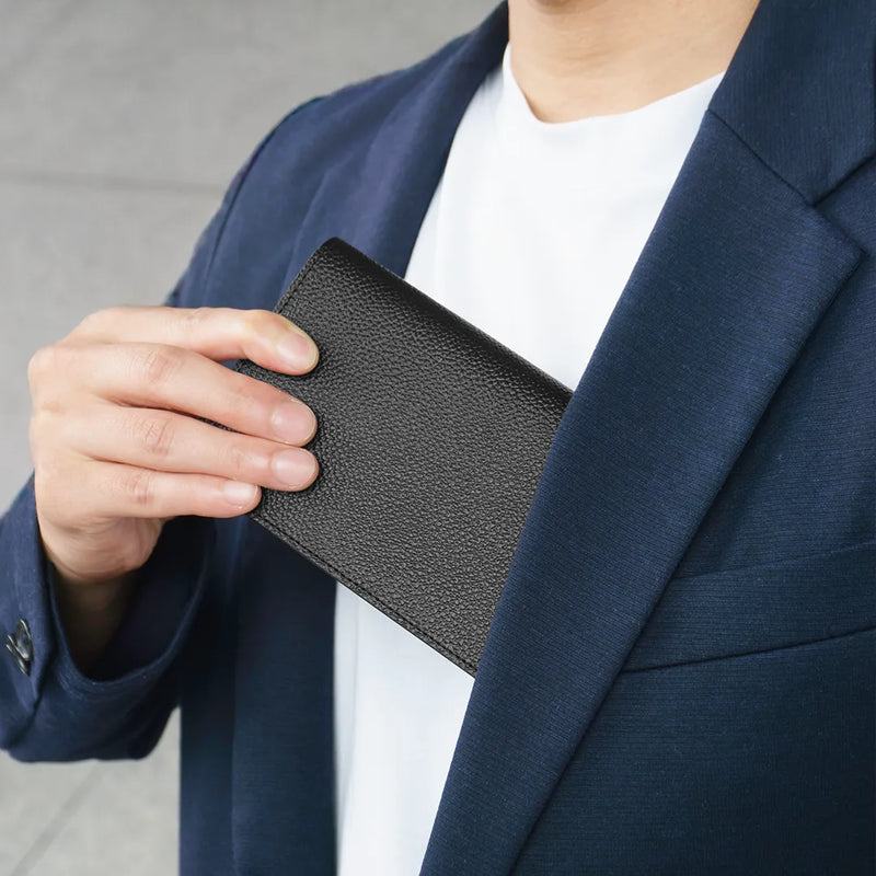 ピュアシュリンクレザー ロングウォレット ブラック – HushTug