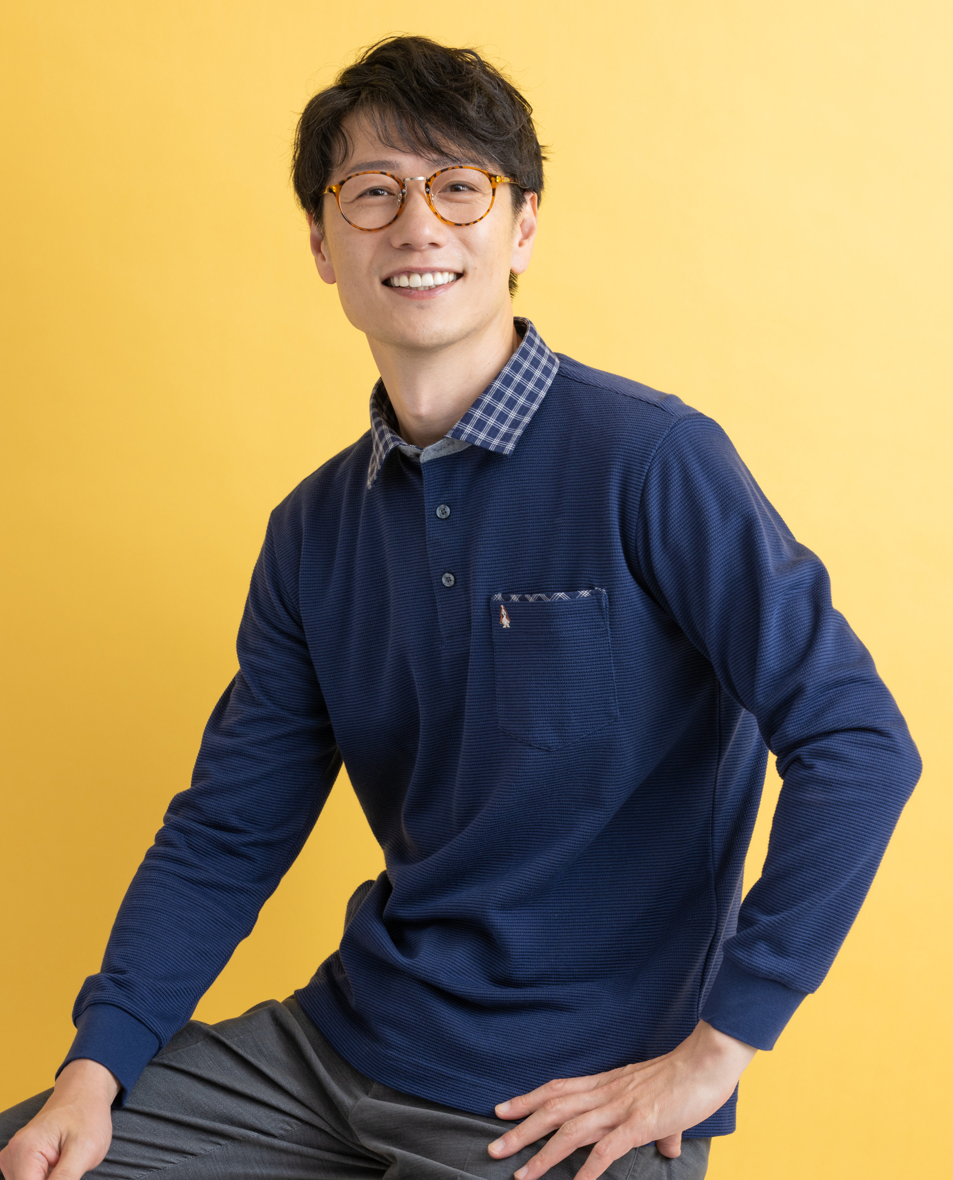 布帛襟長袖ポロシャツ - ハッシュパピーアパレル公式通販サイト