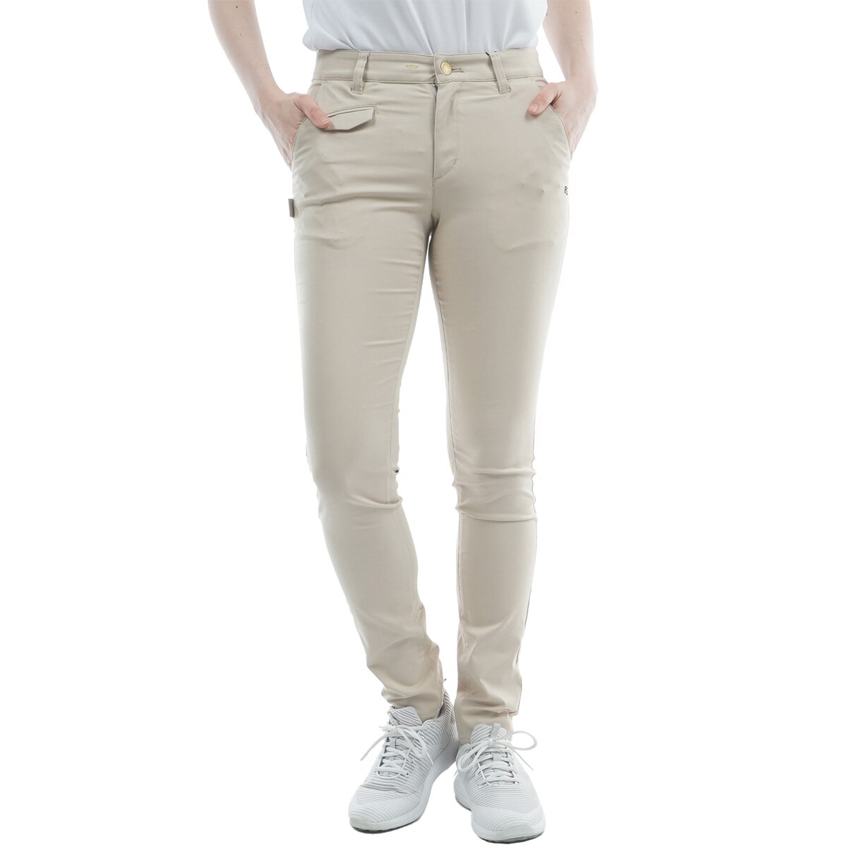 ストレッチヘリンボーン ノータックパンツ レディス(ロングパンツ