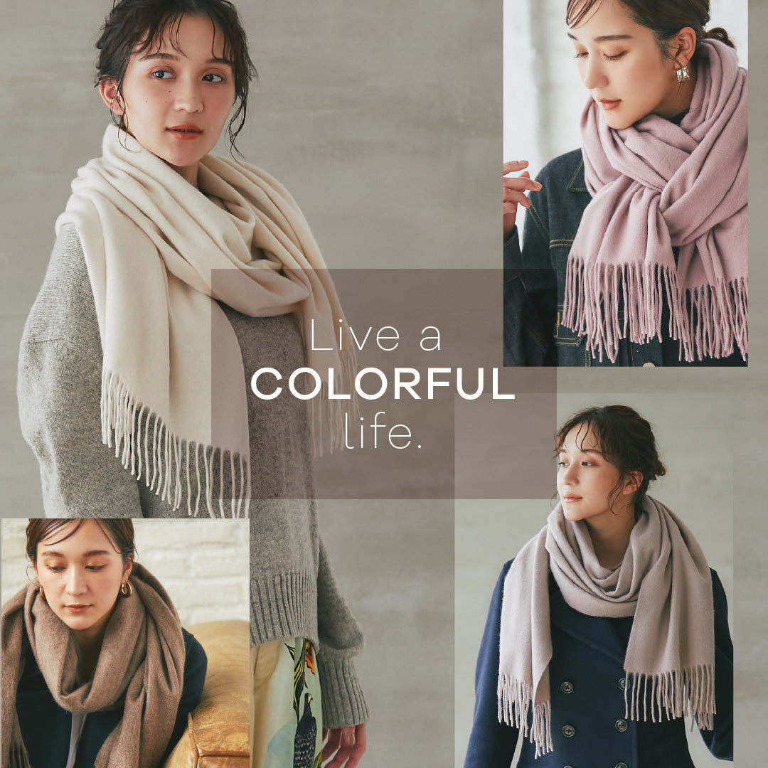 カシミヤ大判 ストール ピンク – INTERMODE KAWABE