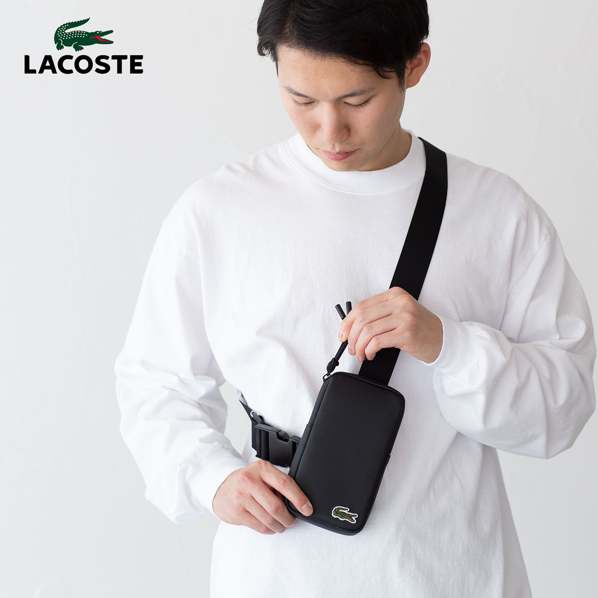 楽天市場】ラコステ ザ ブレンド モノグラム バーティカル ショルダー