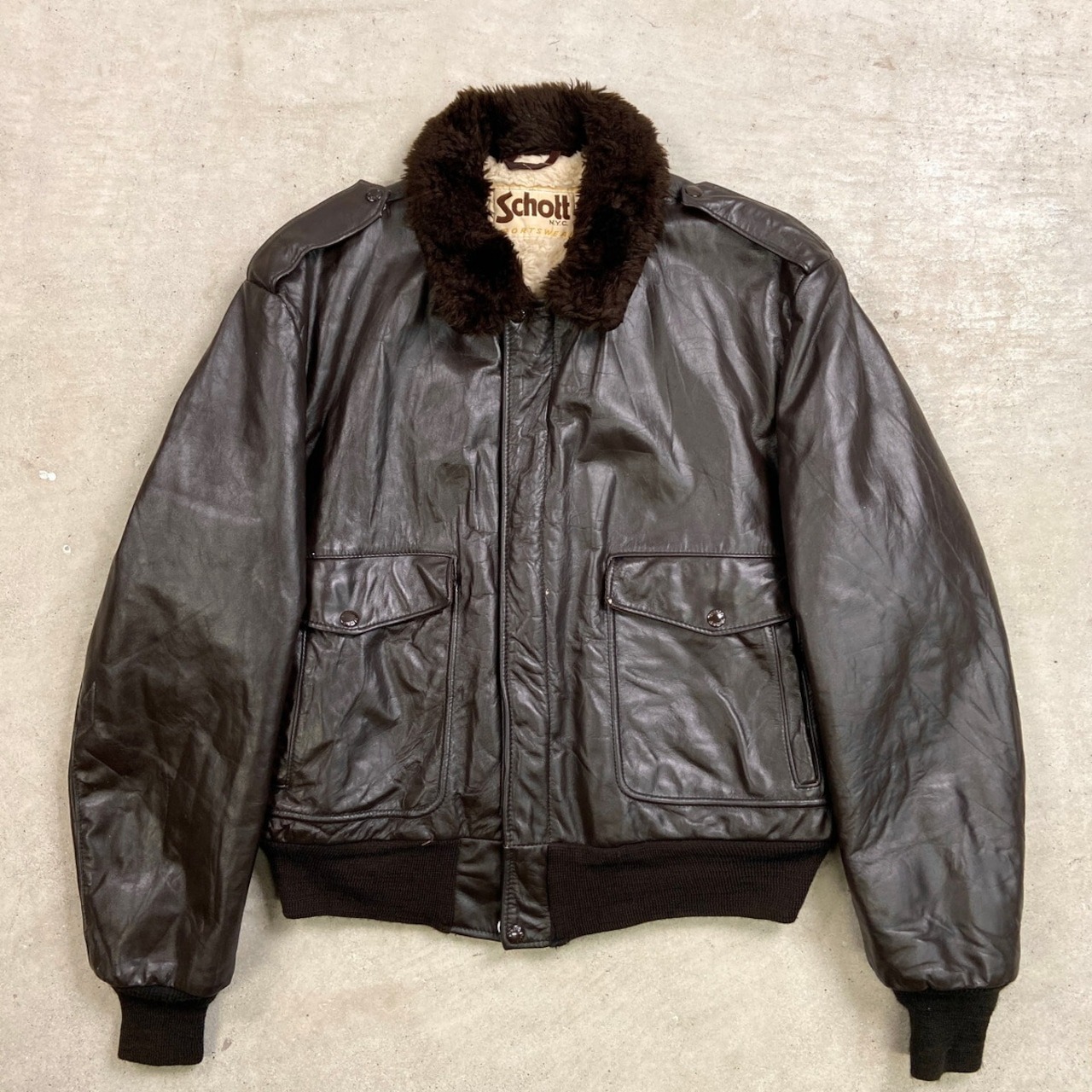 楽天市場】80s USA製 □ ショット G-1 タイプ 本革 レザー ジャケット