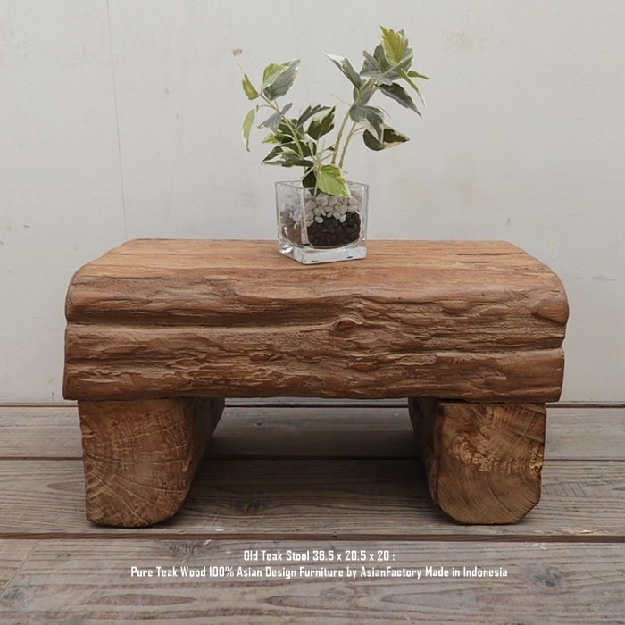 楽天市場】オールドチーク無垢材 スツール 70cm ベンチ 屋外 ウッド