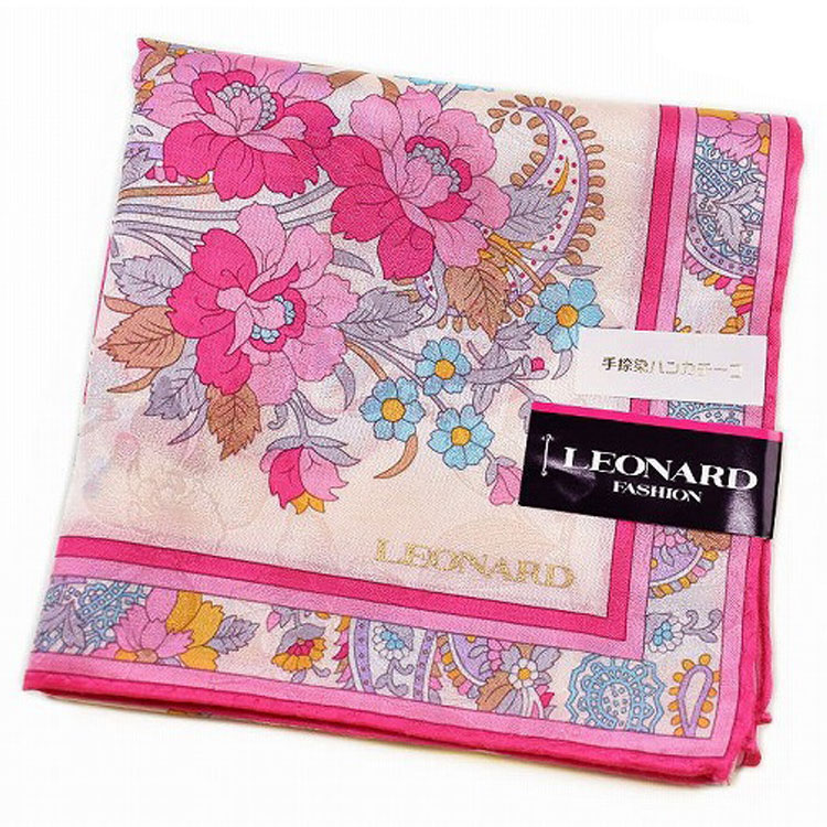 楽天市場】レオナール 大判 ハンカチ シルク 混 レディース 1枚