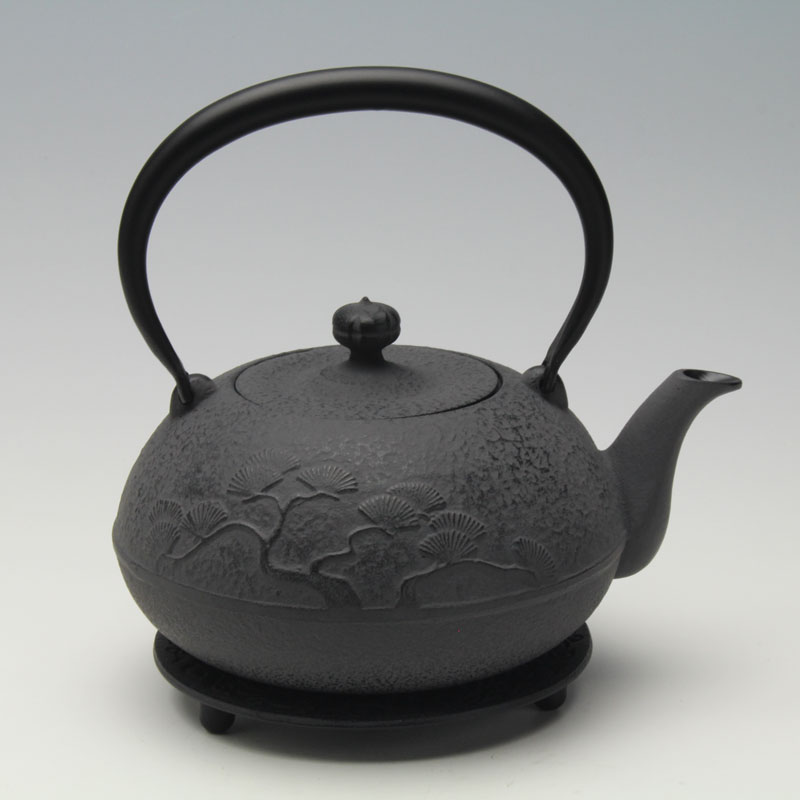 楽天市場】【南部鉄器】鉄瓶 姥口アラレ（瓶敷付/丸アラレ・黒） 1.2L