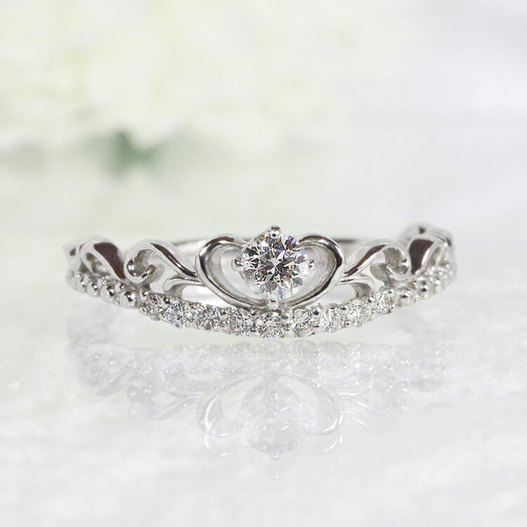 楽天市場】K18WG ダイヤモンド ティアラ リング ジュエリー