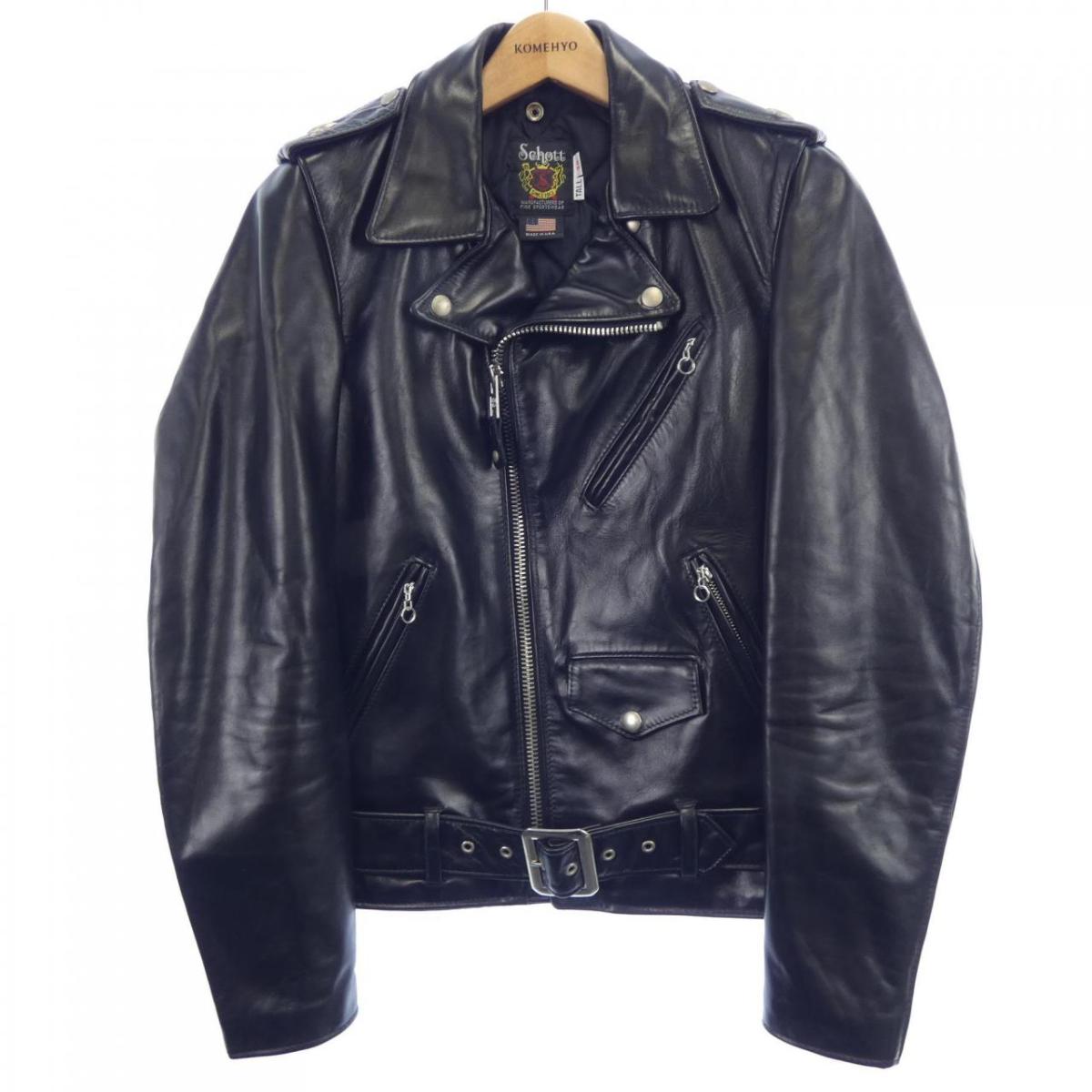 楽天市場】SCHOTT シングルライダースジャケット 34 黒 ショット 642
