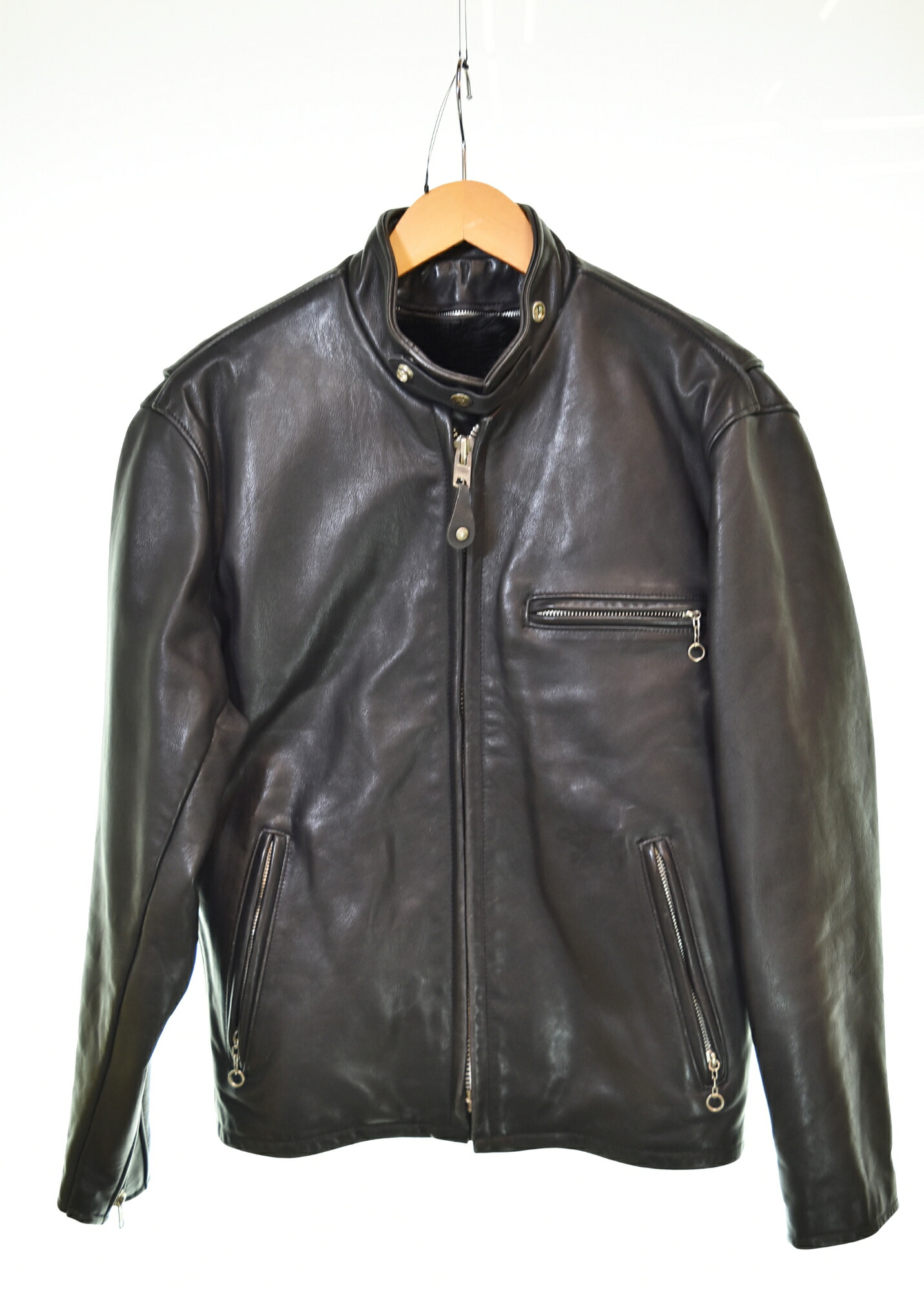 楽天市場】【中古】ショット SCHOTT ライン入り シングルライダース 黒