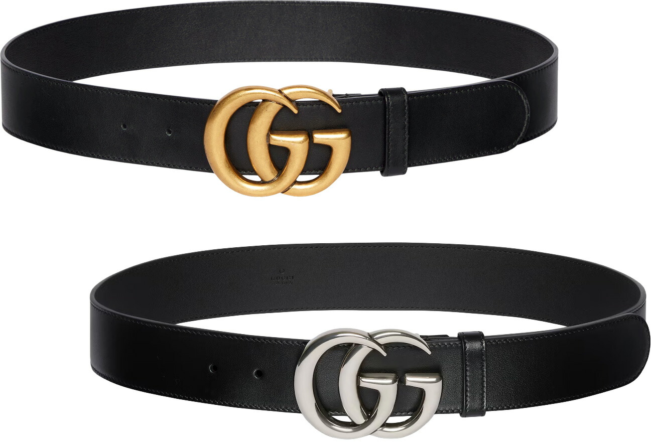 楽天市場】GUCCI グッチ レザーベルト ダブルGロゴブラック
