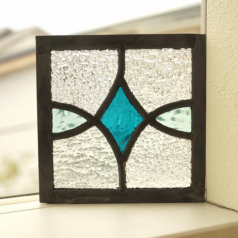 楽天市場】ステンドグラス パネル 住宅用 市松ライン 水色×クリア 3種