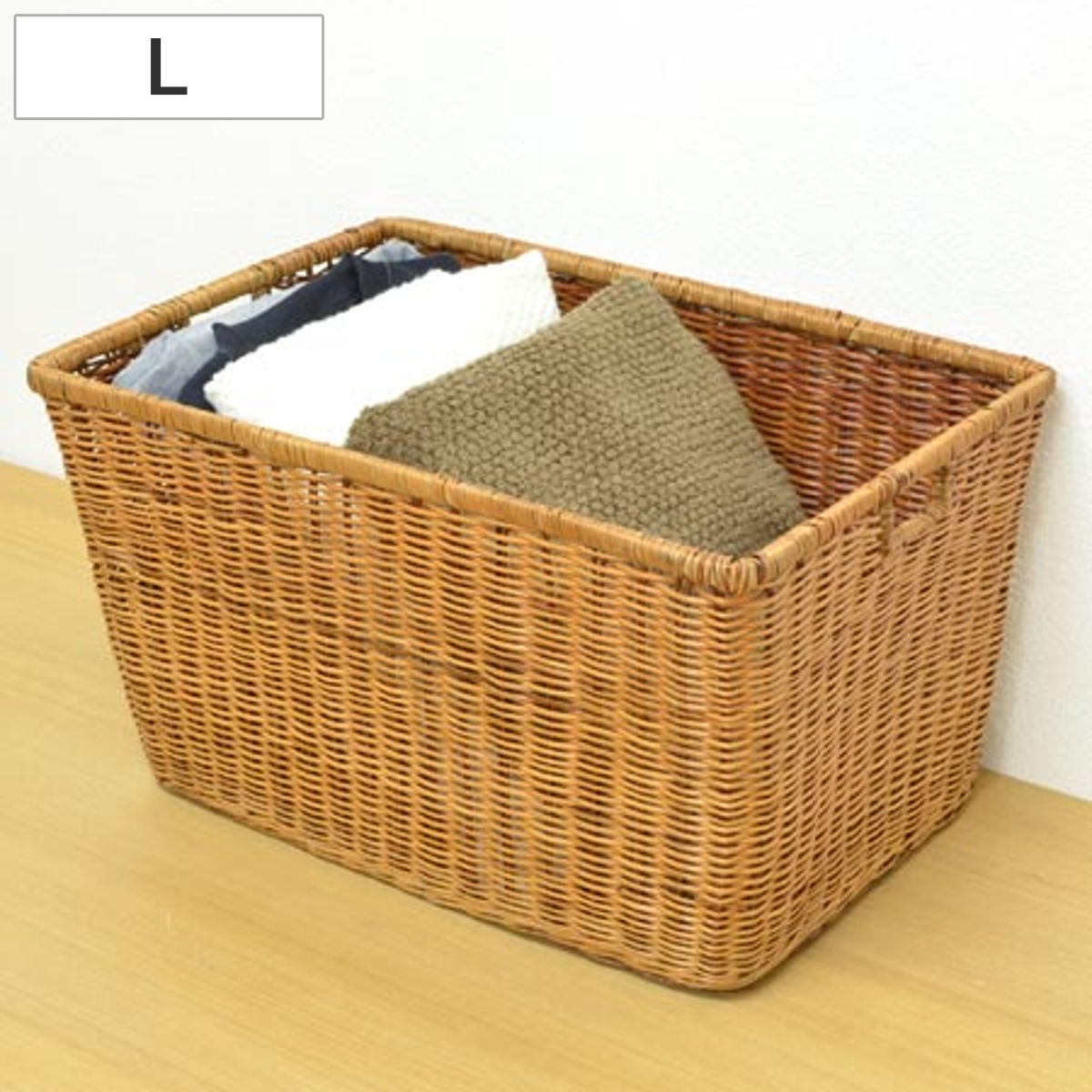 楽天市場】収納バスケット 天然素材 Lサイズ 3個セット （ アジアン