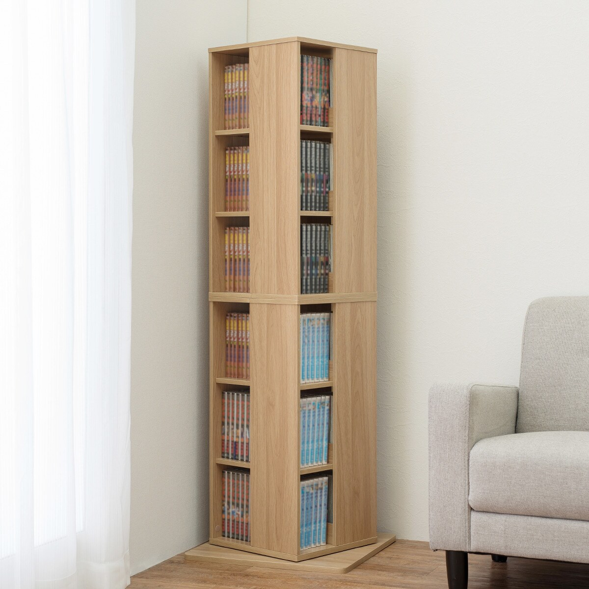 楽天市場】壁付けできる回転式コミックラック8段 （NA） ニトリ