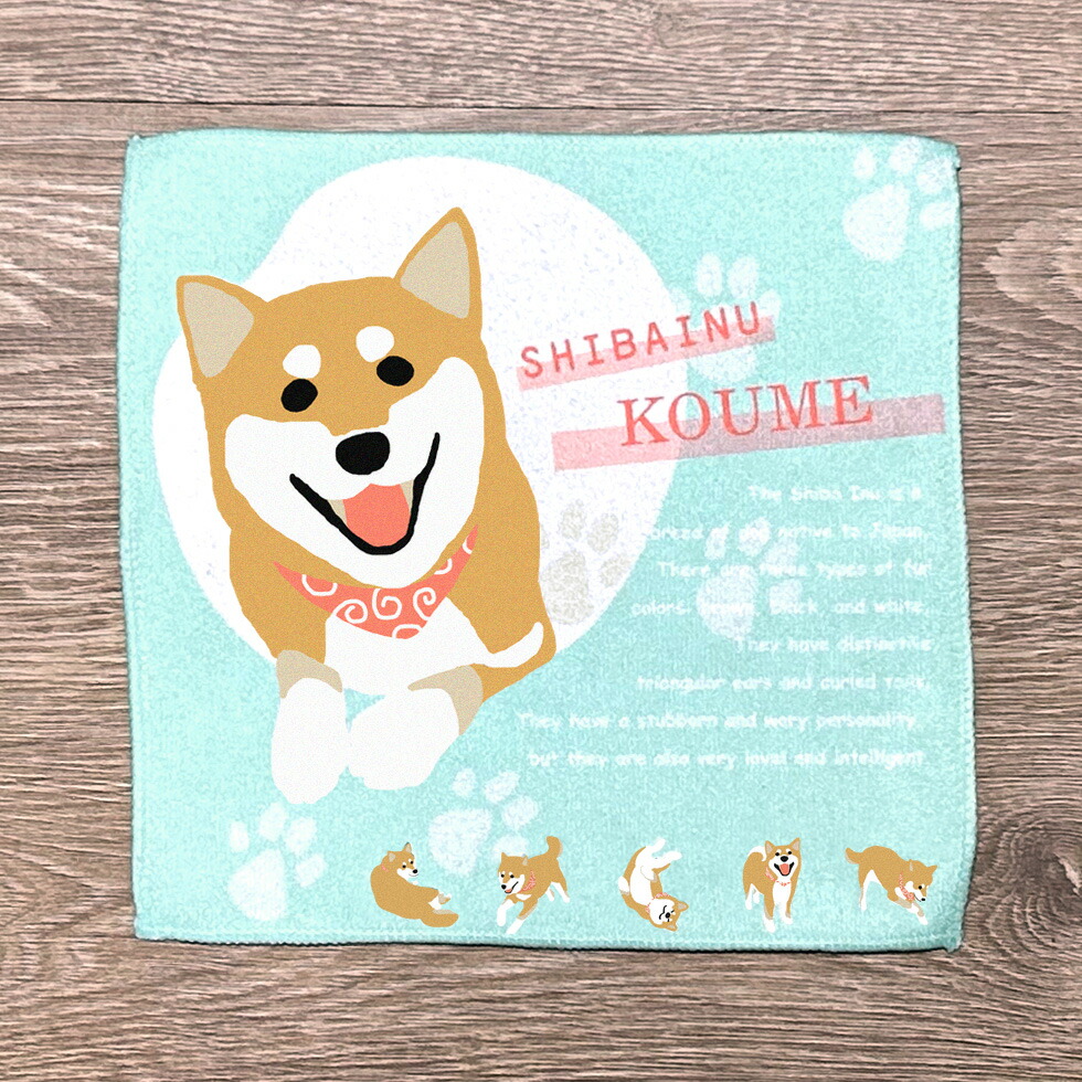 楽天市場】柴犬グッズ ハンカチ タオル 名入れ BIG 窓 赤柴 黒柴 犬柄