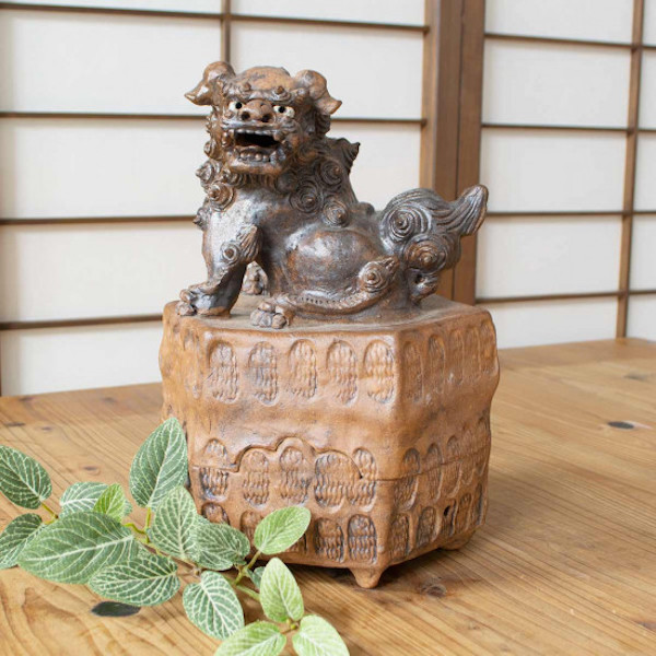 アンティーク 鋳物 大型 玉獅子 香炉シーサー 約18kg 骨董品