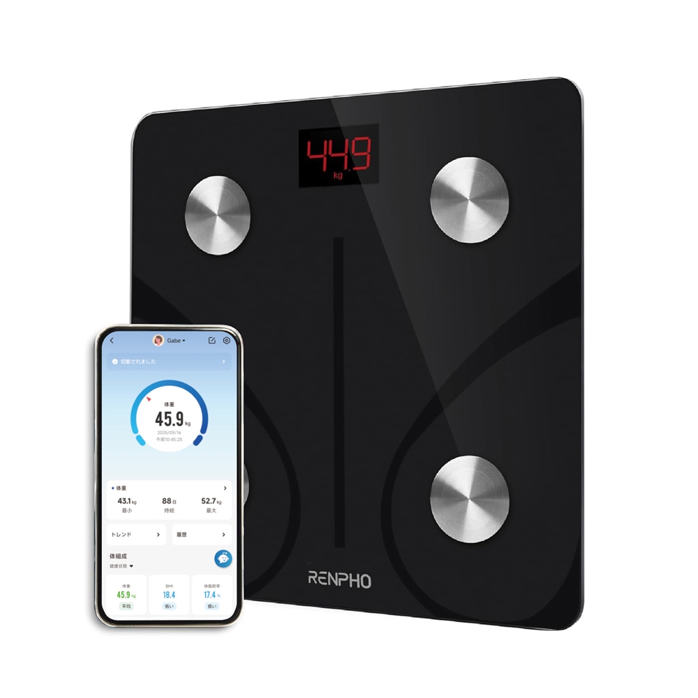 RENPHO Elis 1 スマート体組成計 ブラック | スマート家電／IoTを