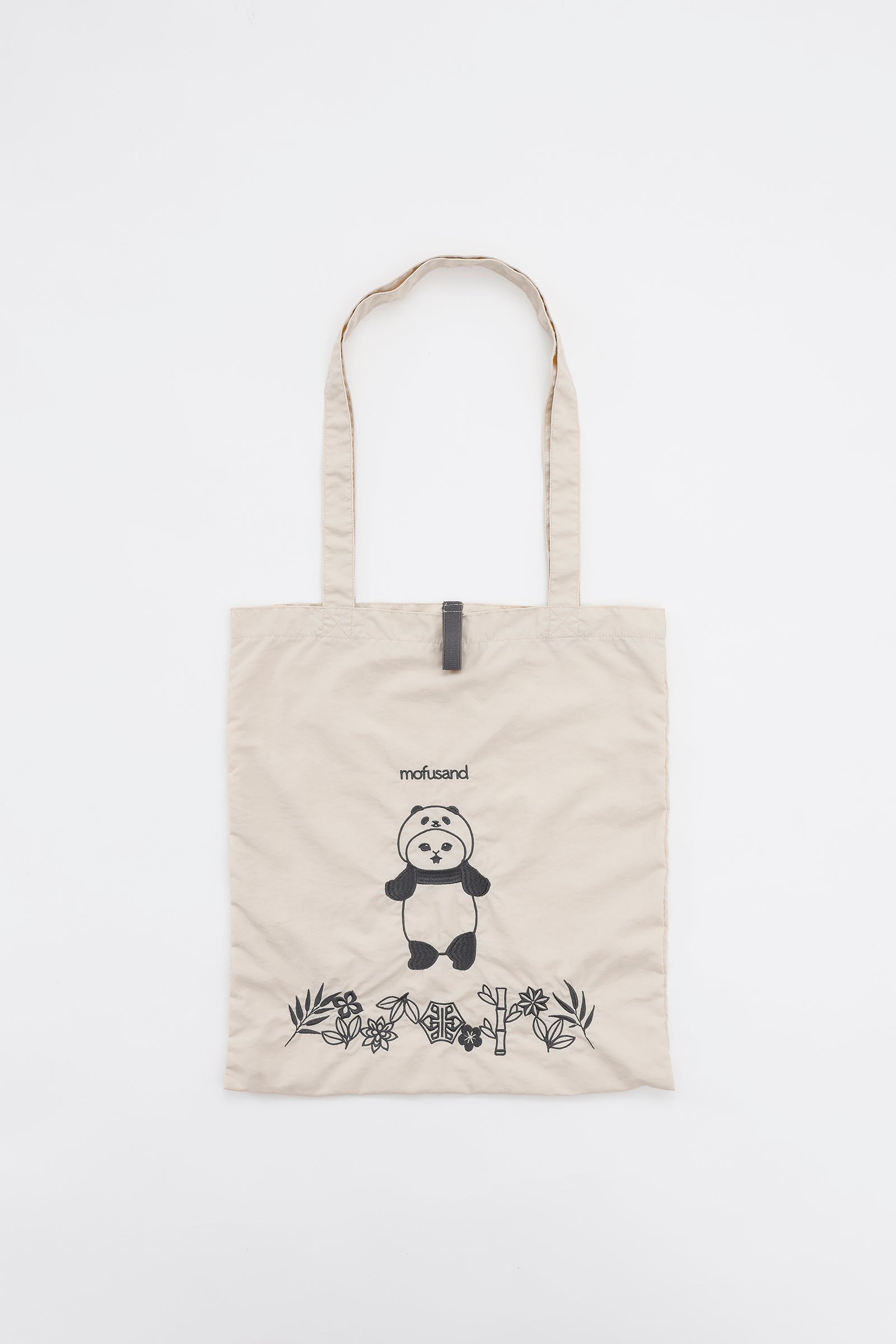 mofusand 刺繍トートバッグ パンダにゃん ホワイト