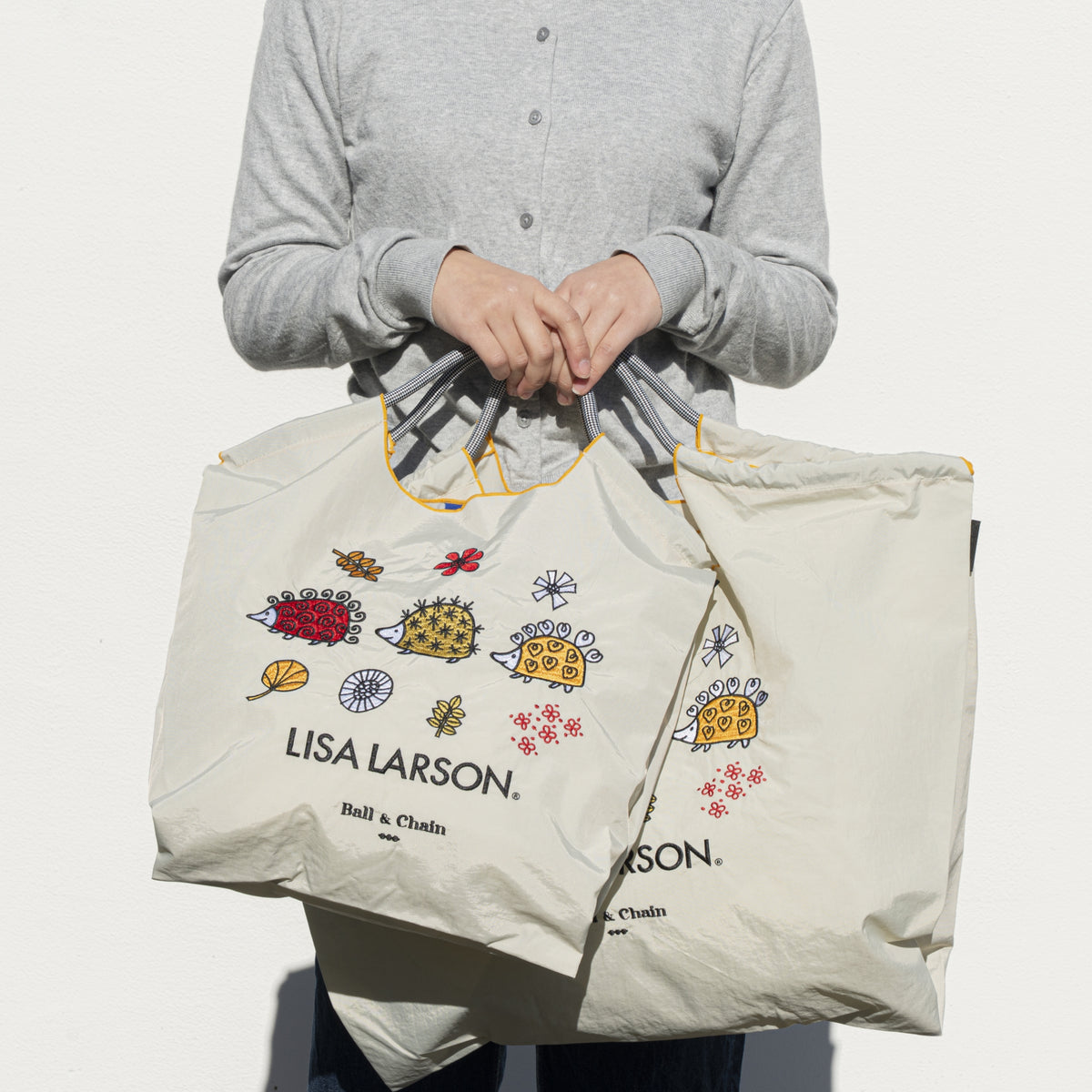 Lisa Larson×Ball&Chain】はりねずみショッピングバッグ（M）