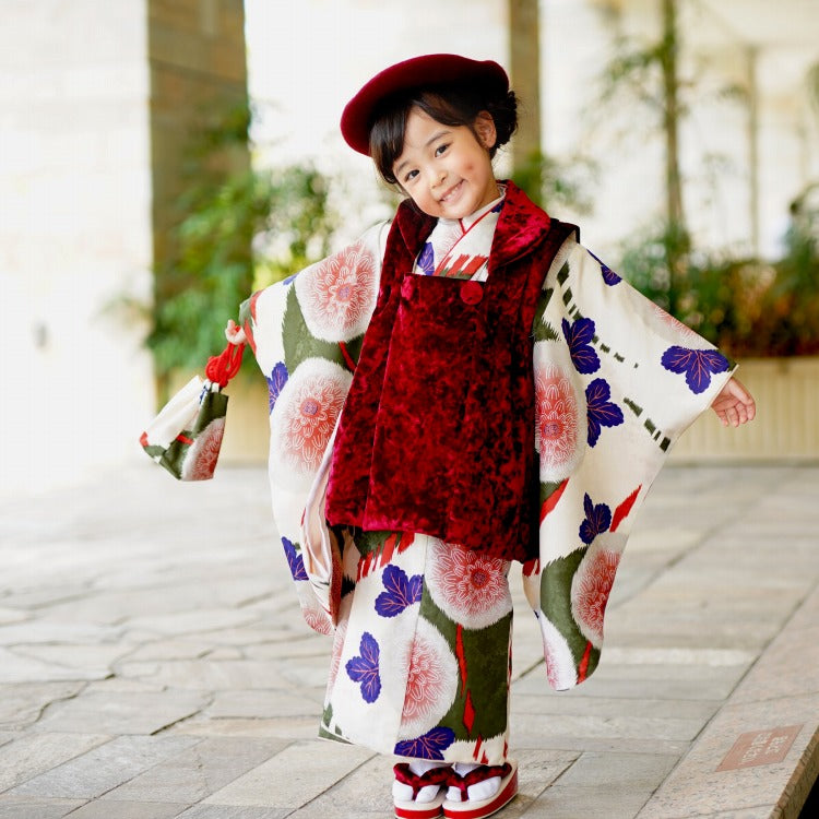 レンタル】七五三 3歳 着物 ひよこ商店 女の子 被布セット 子供 kids