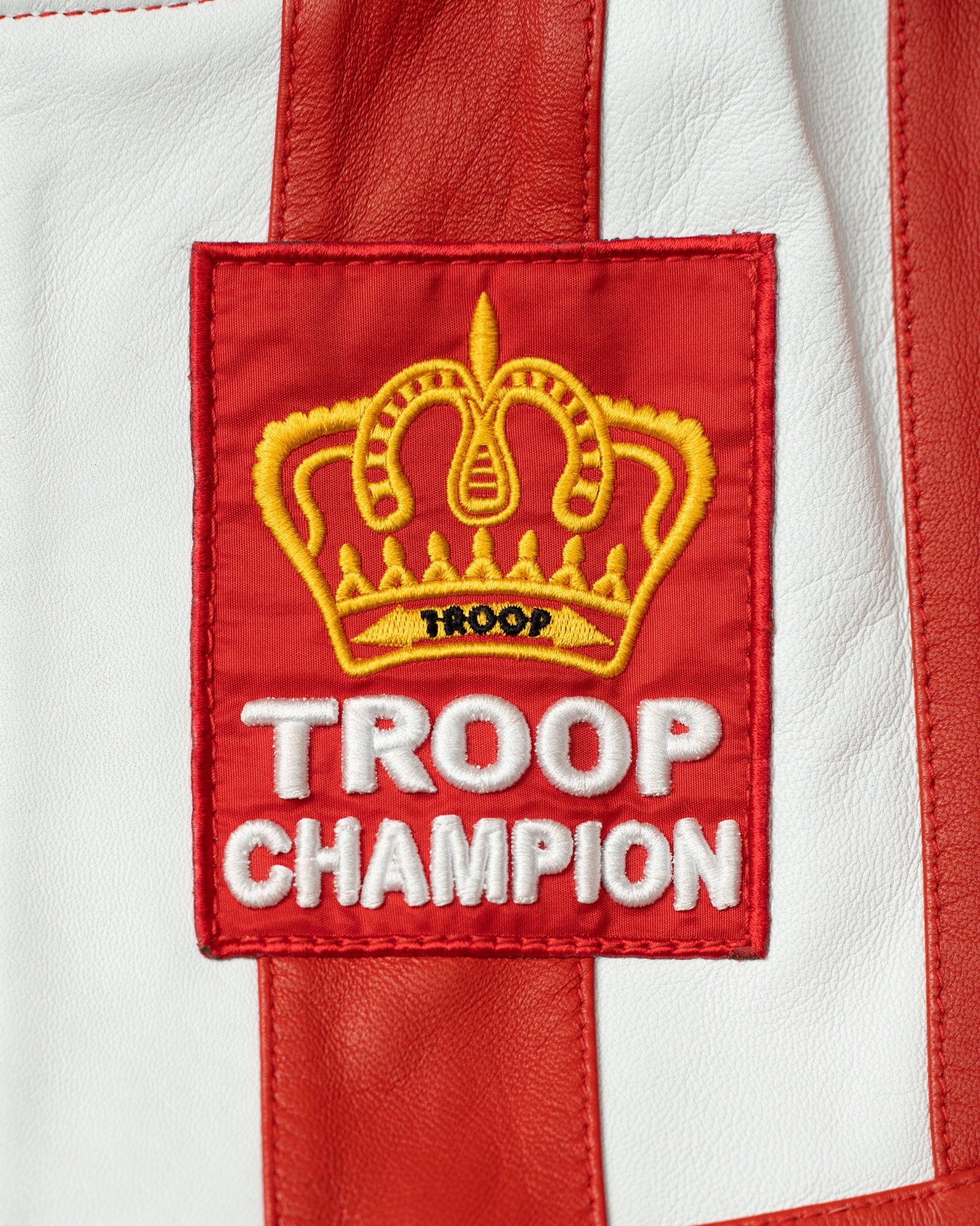 Troop Champion Leather Jacket Red/White - World of Troop