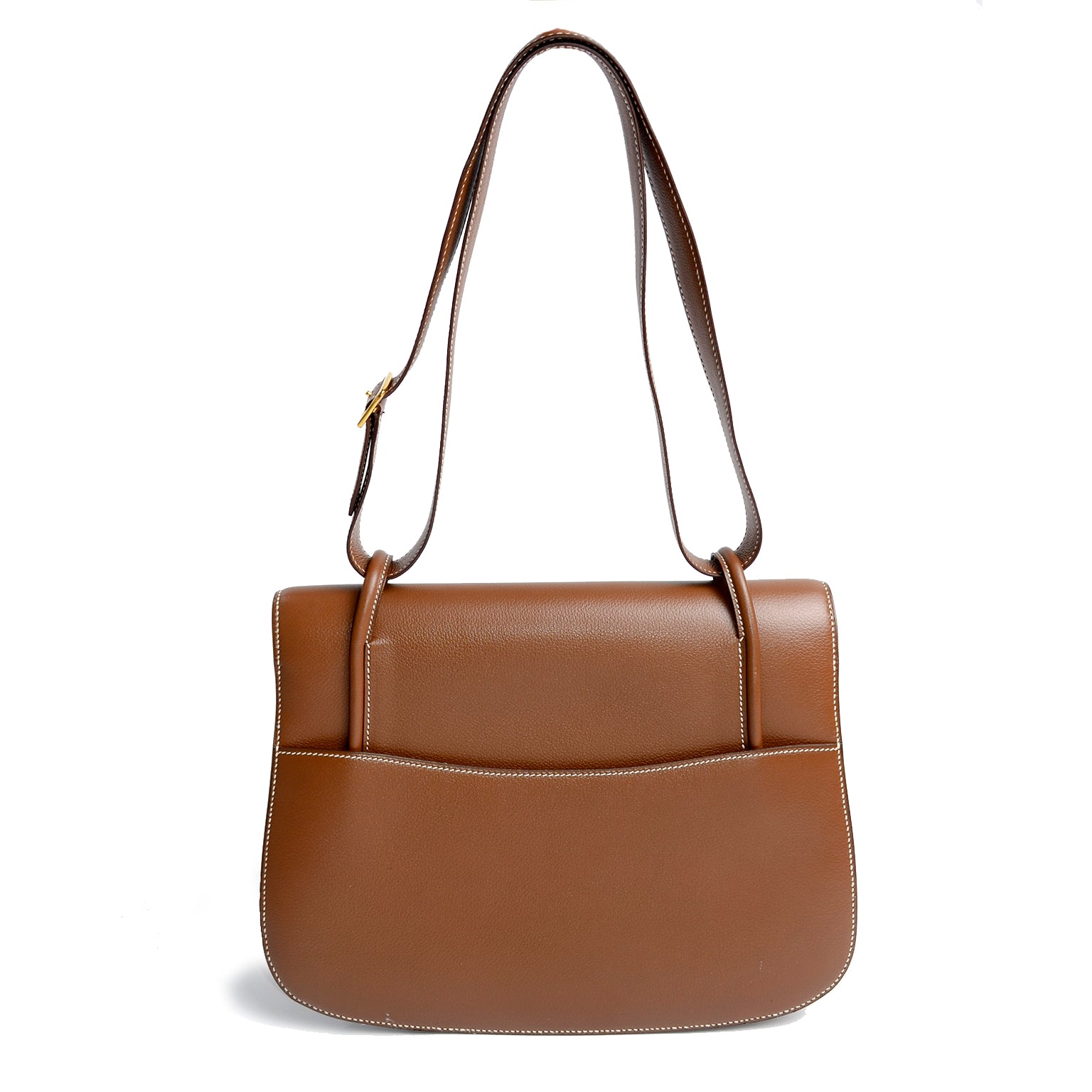 1985 Hermes Cognac Brown Leather Handbag Shoulder Bag Horsebit