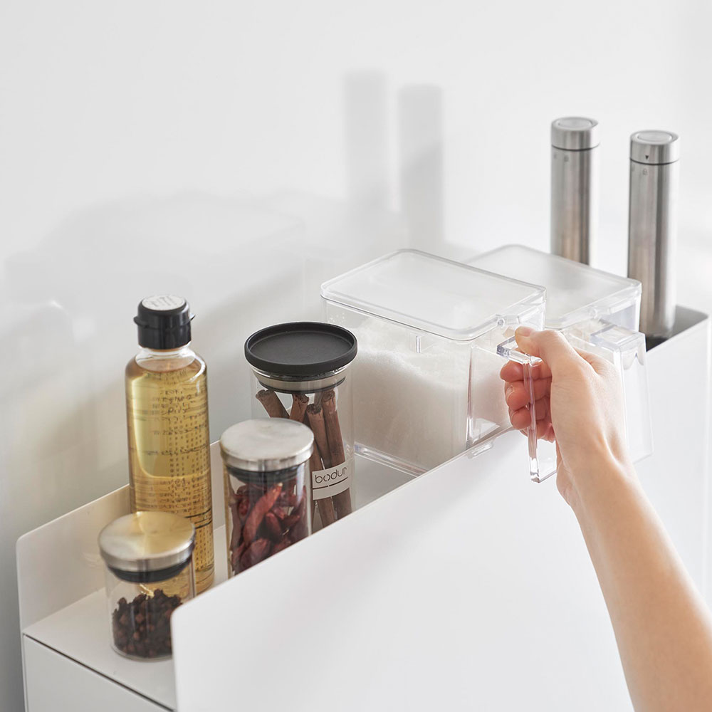 山崎実業 隠せる調味料ラック タワー 2段 （ホワイト）