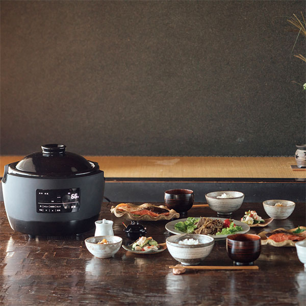 長谷園×sirocaかまどさん電気SR-E111(K)（ﾌﾞﾗｯｸ）