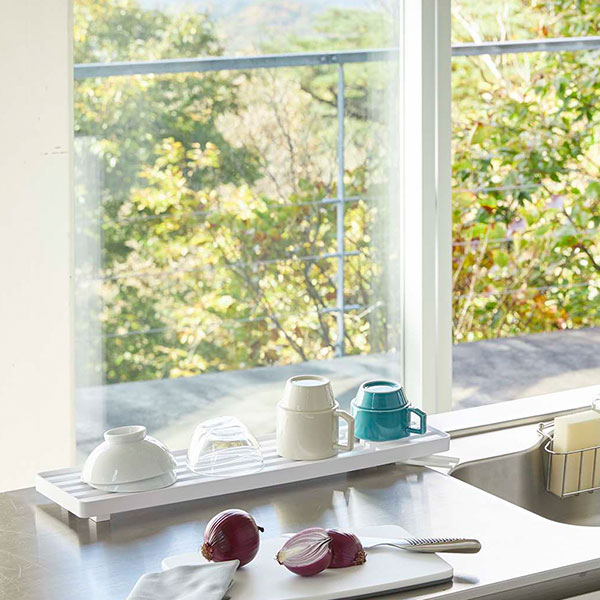 スリムツーウェイ水切りワイヤーバスケット タワー 5068 5069（ﾎﾜｲﾄ）