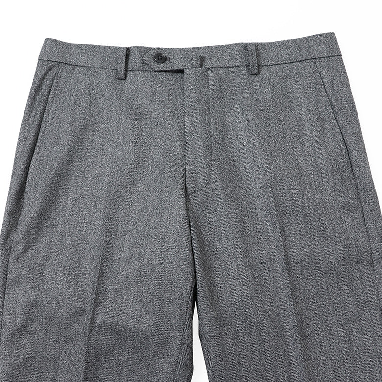尾州】カシミヤ混ストレッチヘリンボーン パンツ（ノータック）【Made