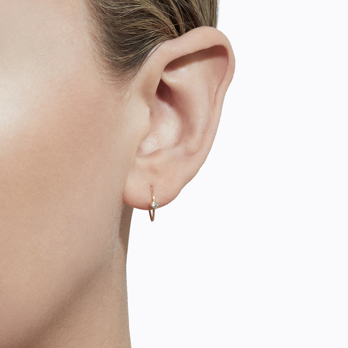 One-Stone Hoop Pierce 01 - SHIHARA