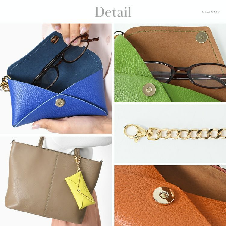 イタリア製 メガネケース 本革 おしゃれ ストラップ付き 大人 かわいい