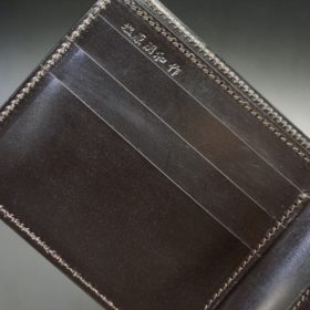 コードバン 二つ折り財布(新喜皮革/蝋引き顔料仕上げ/ダークブラウン)